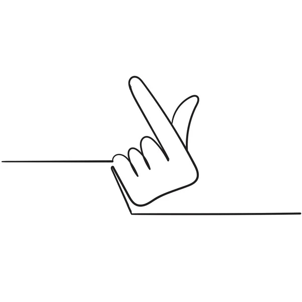 Gesto de la mano del símbolo del romance para la ilustración coreana del signo del amor con el estilo del garabato — Vector de stock