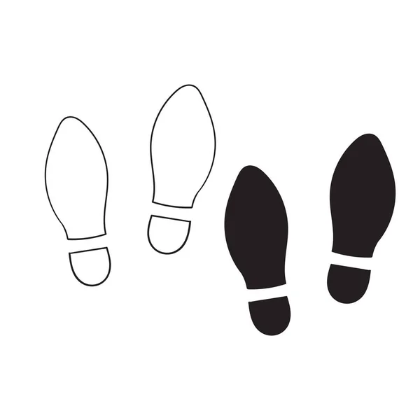 Shoe print icon isolated on white background with hand drawn doodle style vector — Stock Vector