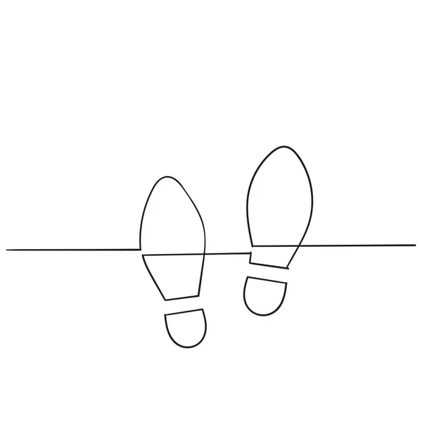 Icono de impresión del zapato aislado sobre fondo blanco con vector de estilo garabato dibujado a mano — Vector de stock