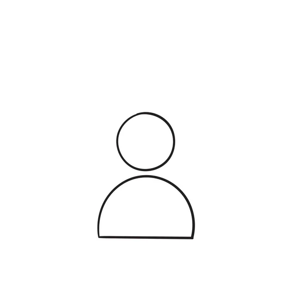 Иконка аватара пользователя с нарисованным вручную вектором рисунка каракулей — стоковый вектор