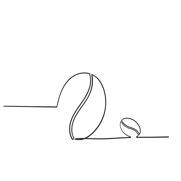 Icono de granos de café con línea dibujada a mano arte garabato estilo de ilustración — Vector de stock