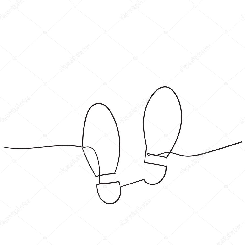 Shoe print icon isolated on white background with hand drawn doodle style vector
