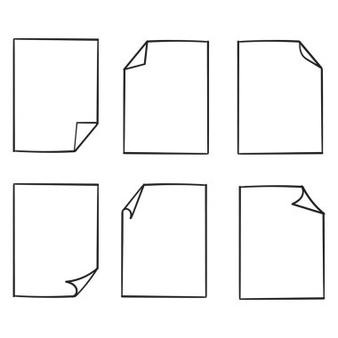 Kıvrımlı köşeler hazır. Kağıt sayfa kıvrım köşesi, kıvrım sayfası. Çıkartma kıvrımlı, eğri kenarlı not defteri. karekök kare vektör tasarımı