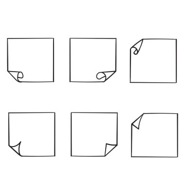 Kıvrımlı köşeler hazır. Kağıt sayfa kıvrım köşesi, kıvrım sayfası. Çıkartma kıvrımlı, eğri kenarlı not defteri. karekök kare vektör tasarımı