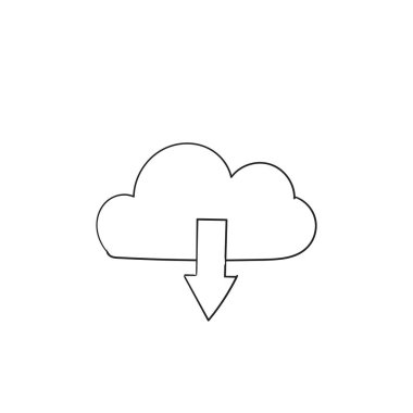 Elle çizilmiş karalama biçiminde bulut depolama simgesi indirName