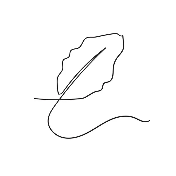 Ζωγραφισμένο στο χέρι εικονογράφηση εικονίδιο φύλλων με μια γραμμή doodle έννοια διάνυσμα — Διανυσματικό Αρχείο