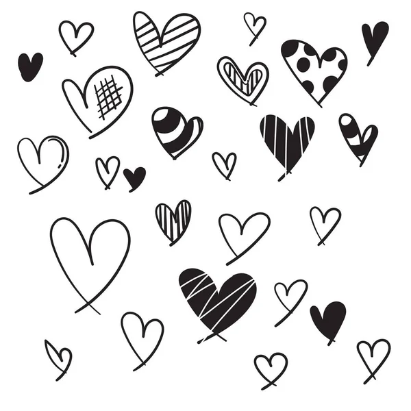Vectorafbeelding van een handgetekende doodle, lineair hartpictogram. Geïsoleerd hart op een witte achtergrond — Stockvector