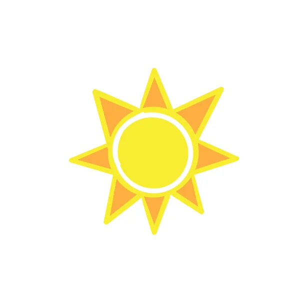 Illustration de drôles de soleils vectoriels. Ensemble dessiné à la main isolé — Image vectorielle
