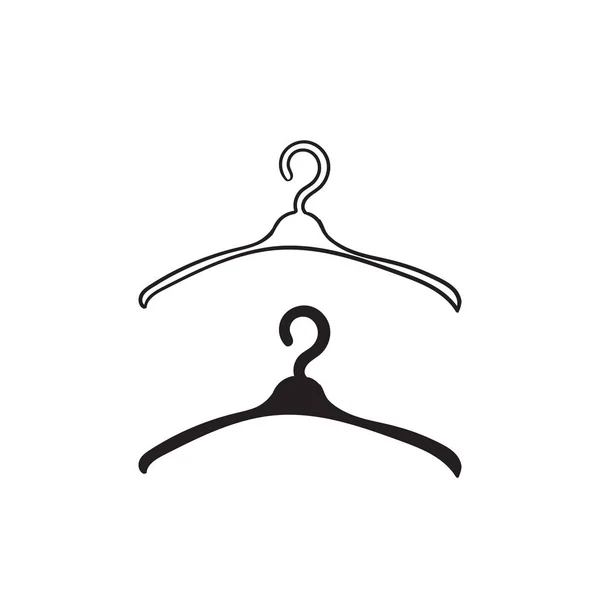Handritade klotter Kläder hängare. Hanger ikon vektor isolerad på vit bakgrund — Stock vektor
