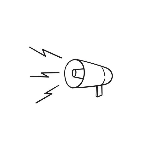 Loud Speaker Icon, Megaphone Icon Vector Illustration In hand drawn doodle Style Eps10 — 스톡 벡터