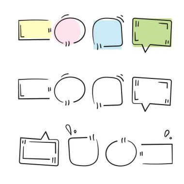 El çizimi mesaj kutuları. Metin tasarım bilgi kutuları tırnak içinde baloncuk blogundan alıntılar yapan semboller. Konuşma alıntı balonları, yorum çerçeve vektörü ayarlandı