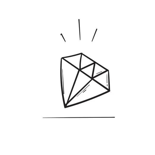 Doodle diamante ilustração vetor isolado — Vetor de Stock