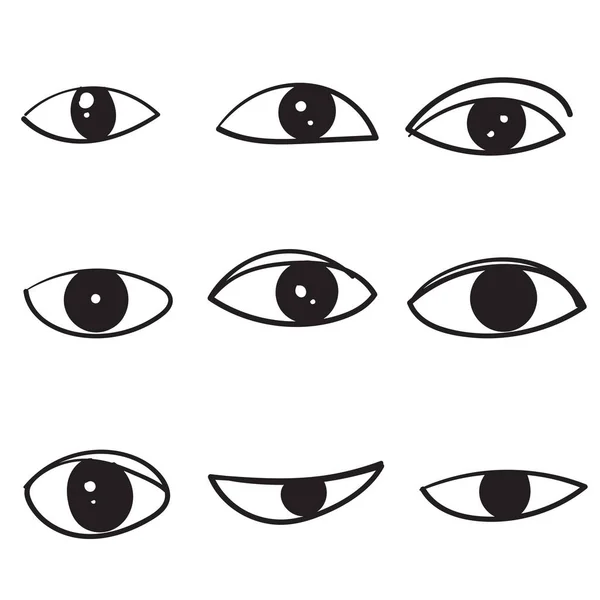 Icono del ojo. Símbolo de visión. vector lineal pictogram.hand dibujado doodle estilo vector aislado — Vector de stock