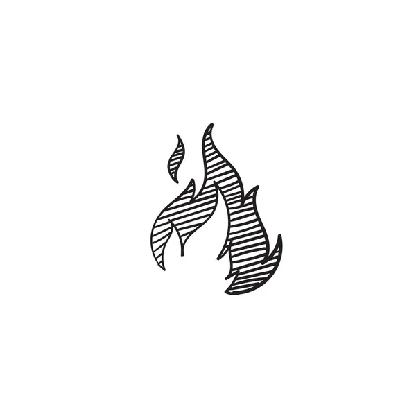 Doodle vuur illustratie met verschillende unieke vorm hand getekend stijl vector — Stockvector