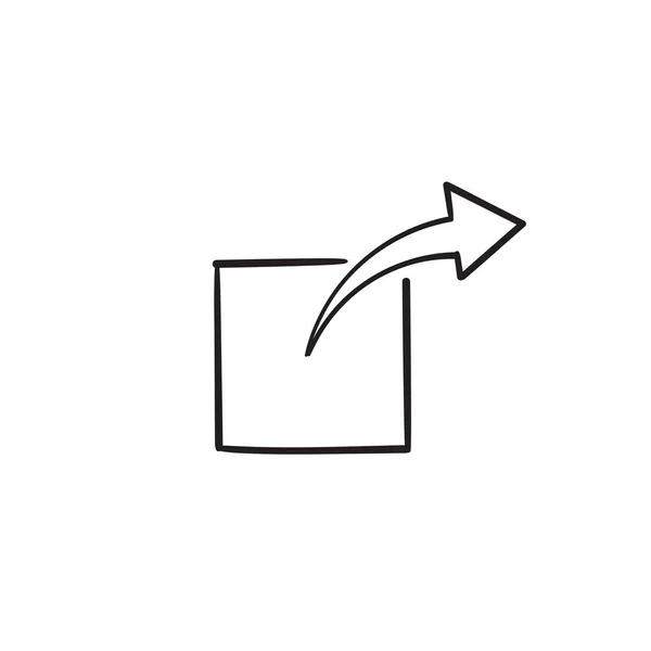 Conexão e compartilhar imagem vetorial ícone com o estilo doodle desenhado à mão isolado —  Vetores de Stock