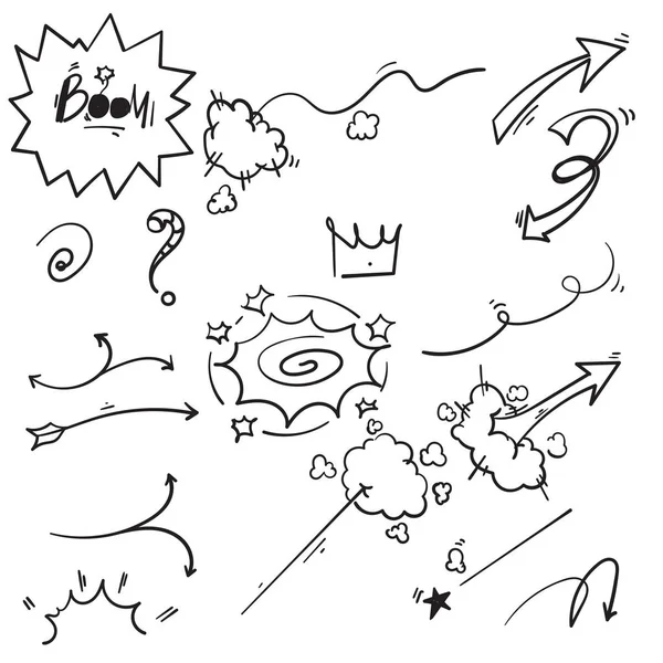 Kézzel rajzolt doodle képregény elem illusztráció elszigetelt háttér — Stock Vector