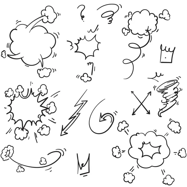 Kézzel rajzolt doodle képregény elem illusztráció elszigetelt háttér — Stock Vector