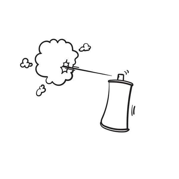 Spray może ikona z ręcznie rysowane doodle ilustracja kreskówka styl izolowane tło — Wektor stockowy