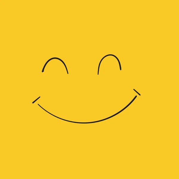 Doodle sonrisa emoticono expresión con simple doodle estilo vector aislado — Vector de stock