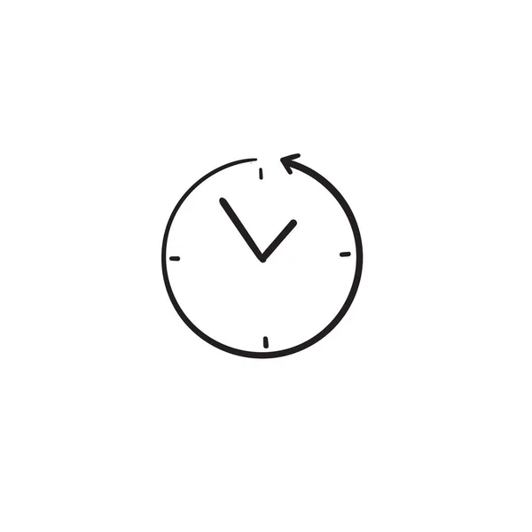 Illustration Dessinée Main Horloge Doodle Avec Style Doodle — Image vectorielle