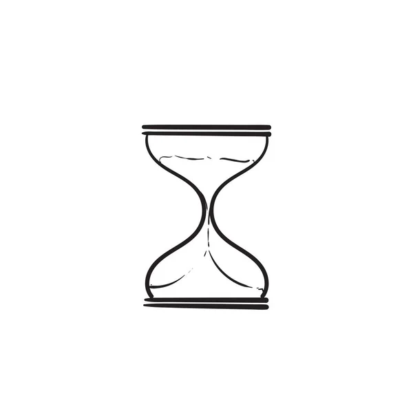 Hourglass Illustration Hand Drawn Doodle Cartoon Style Vector — Stock Vector