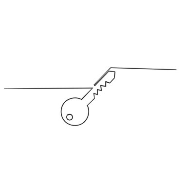 Çizgi film biçimi vektörü izole edilmiş el çizimi anahtar illüstrasyonu