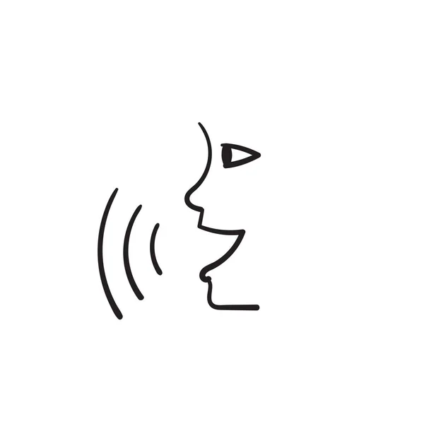 Рука Намальована Концепція Розпізнавання Голосу Дизайн Голосового Керування Веб Сайту — стоковий вектор