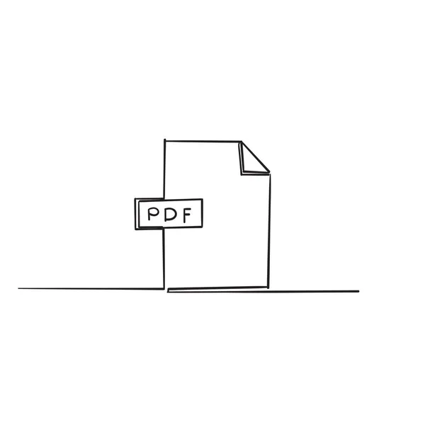 Handritat Dokument Pdf Vektor Ikon Isolerad Bakgrund — Stock vektor