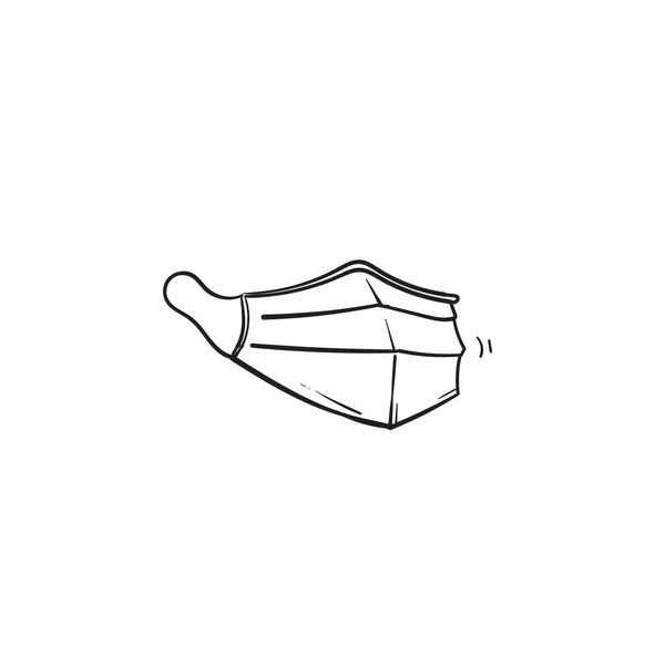 Ζωγραφισμένα Στο Χέρι Ιατρική Μάσκα Εικονογράφηση Doodle Στυλ Διάνυσμα Απομονωμένο — Διανυσματικό Αρχείο