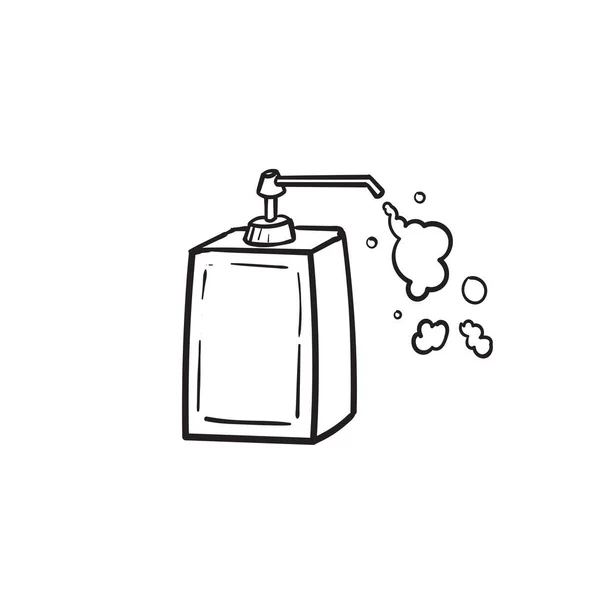 Palackszappan Hajlakk Parfüm Illusztráció Kézmosáshoz Testhez Fürdéshez Kézzel Rajzolt Doodle — Stock Vector