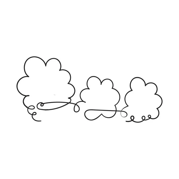 Малюнок Безперервної Лінії Руки Clouds Doodle Стиль Малювання Рук Ізольовано — стоковий вектор