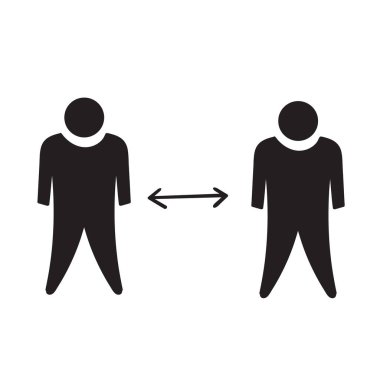 el çizimi Sosyal Mesafe Simgesi Vektör İllüstrasyon karalama işareti