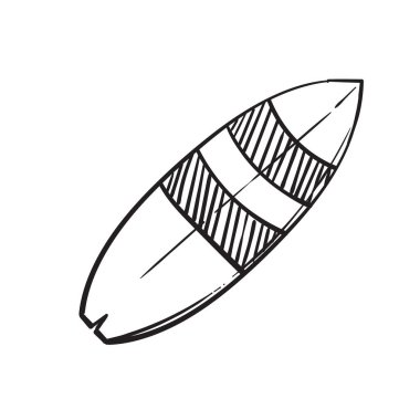 Çizgi film biçimi vektörlü el çizimi sörf tahtası çizimi çizimi çizimi