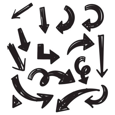 el çizimi oklar koleksiyonu çizim çizimi karalama