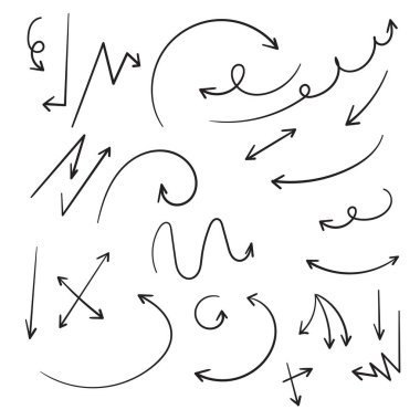 el çizimi oklar koleksiyonu çizim çizimi karalama