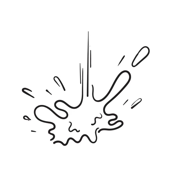 Рука Намальована Бризками Рідка Фарба Або Вибух Води Краплями Каракулевий — стоковий вектор