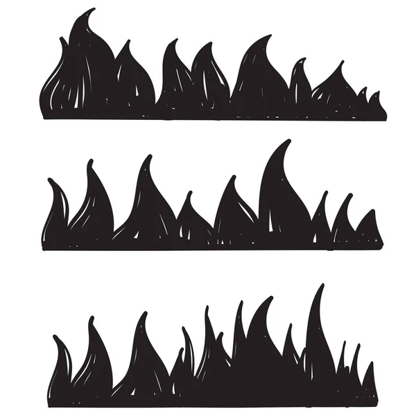 Handgezeichneter Doodle Flamme Illustrationsvektor — Stockvektor