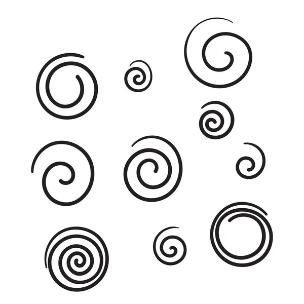 Mano Dibujado Garabato Espiral Ilustración Vector — Vector de stock