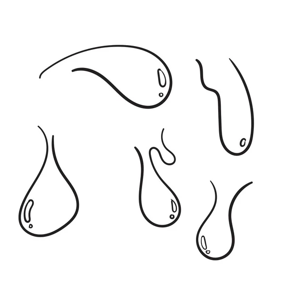 Mão Desenhado Água Gota Líquida Ilustração Doodle — Vetor de Stock