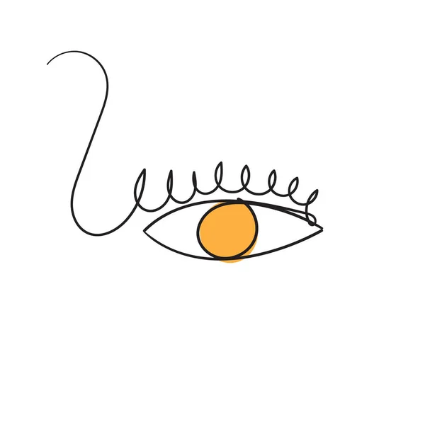 Hand Drawn Doodle Eye Illustration Icon Continuous Line Style Vector — Stock Vector