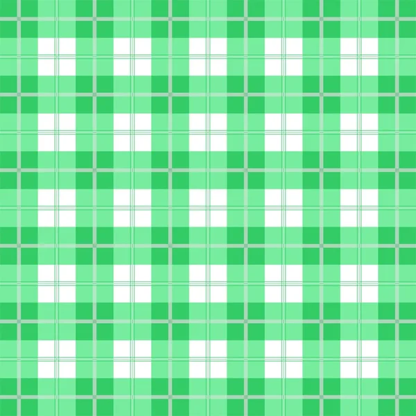 Checked cloth of green and gray geometric shapes. Background of colored squares and rectangles on a white background. Green fabric — Stockový vektor