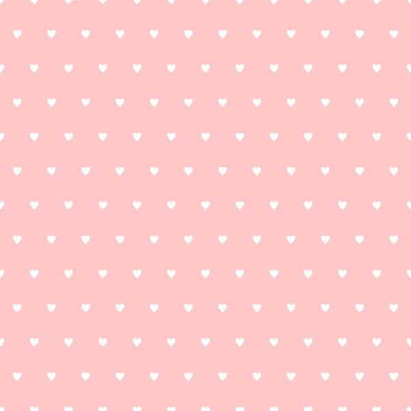 Fondo rosa de San Valentín con corazones blancos en fila y alternativamente uno debajo del otro sobre un fondo rosa. Fondo para los amantes y el Día de la Madre — Archivo Imágenes Vectoriales