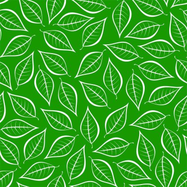 Beyaz kıvrımlarına bahar yeşil doğal kökenli bırakır. Sorunsuz dekoratif Eko zemin. Çiçek yaprakları ile çevre desen 