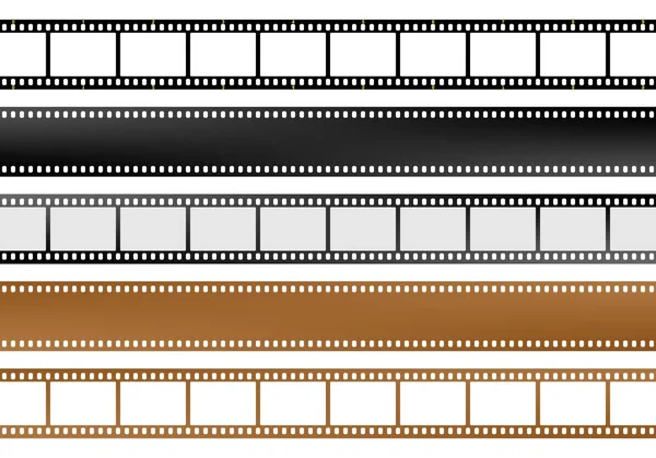 Film ayarla ve farklı renklerde boş windows ve windows olmadan kamera boş film şeritleri 