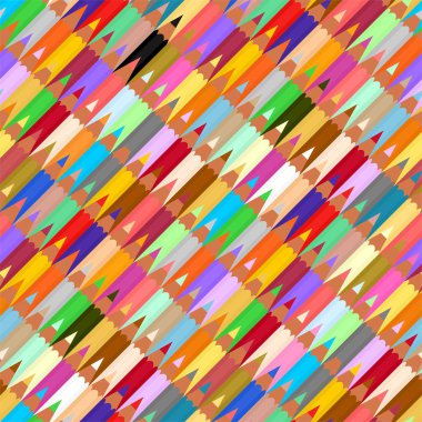 Keskin renkli ahşap kalemler üst üste yan yana ve altlarında dizi arka plan. Okul malzemeleri için çizim 