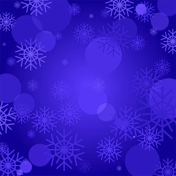 Fondo Azul Navideño Con Coloridos Copos Nieve Reflejos Luz Fondo — Archivo Imágenes Vectoriales