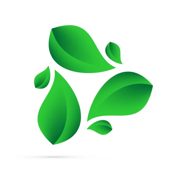 Eco Pictogram Van Groene Bladeren Een Cirkel Een Witte Achtergrond — Stockvector