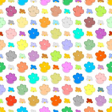 Bir satır yan yana ve diğer beyaz bir zemin altında bir yaz arka plan farklı renkli çiçeklerin renkleri 