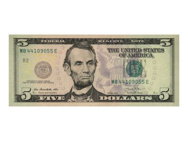 Renkli bir geçmişi ve farklı değerlerde paraları var. Bankaların finansmanı ile ilgili en iyi iş görüşü. Amerikan banknotları 5 dolar fon
