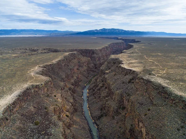 Luftaufnahme Der Berühmten Taos Schlucht Und Des Rio Grande — Stockfoto